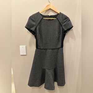 J. Crew Black and Gray Mini Tweed Dress